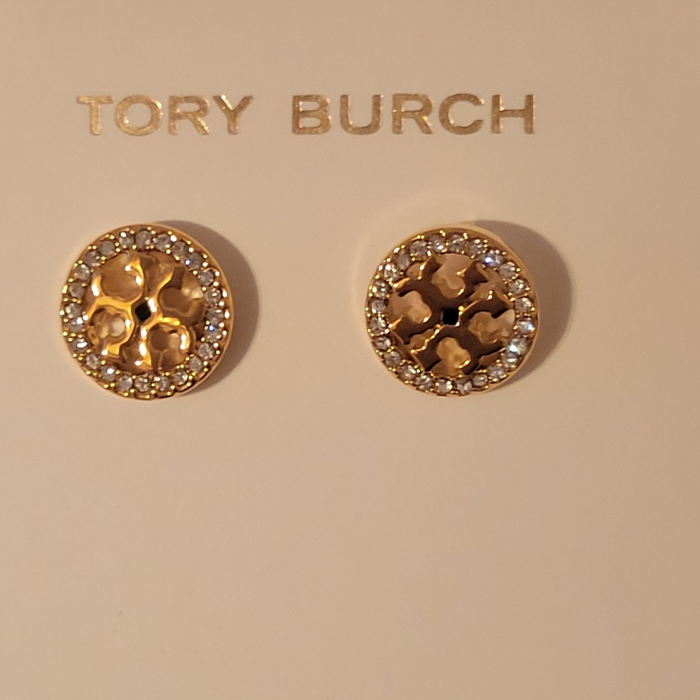 Tory Burch Gold and Silver Round Earrings